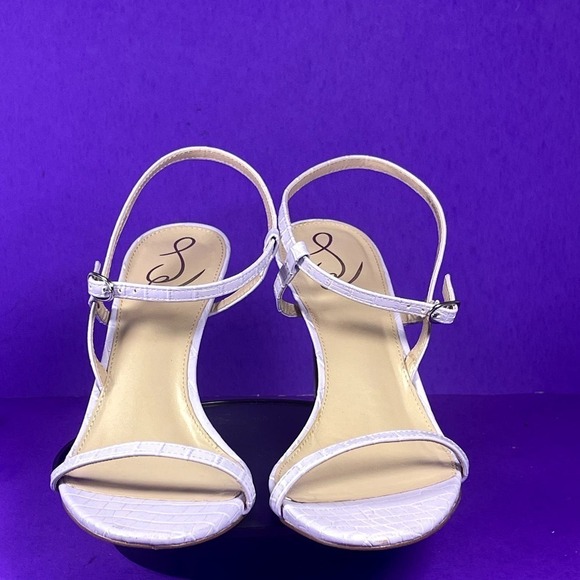 Sam Edelman Doran Misty Lilac Croc Strappy Heeled Sandal Women's Size 10-NEW - Picture 2 of 7